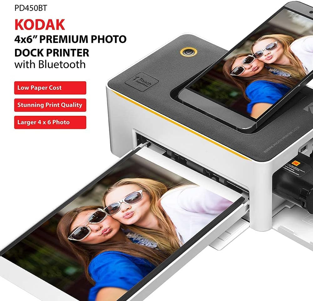 "Dock Premium 4X6” Portable Instant Photo Printer (2022 Edition) with 120 Sheets, Full Color Photos, 4Pass & Lamination Process, Compatible with iOS, Android, and Bluetooth Devices"