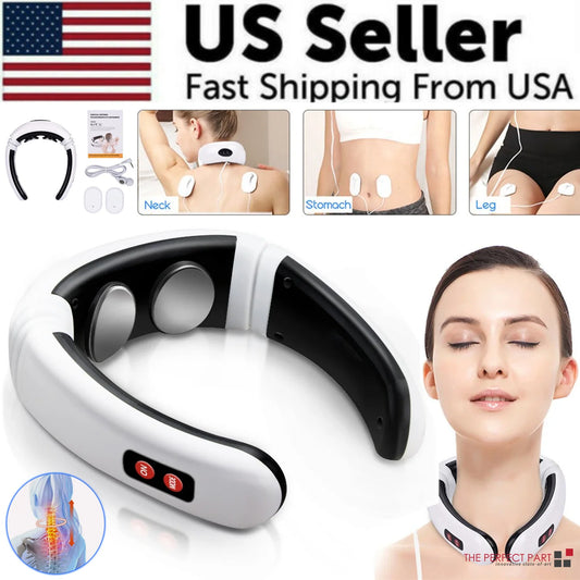 Electric Cervical Pulse Neck Massager Muscle Relax Massage Magnetic Therapy US